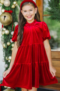 Girls: Merrier Than Ever Red Velvet Dress