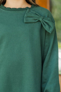 Girls: Festive Plans Emerald Sweatshirt Dress