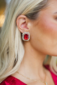 Live For Luxe Red Stud Earrings