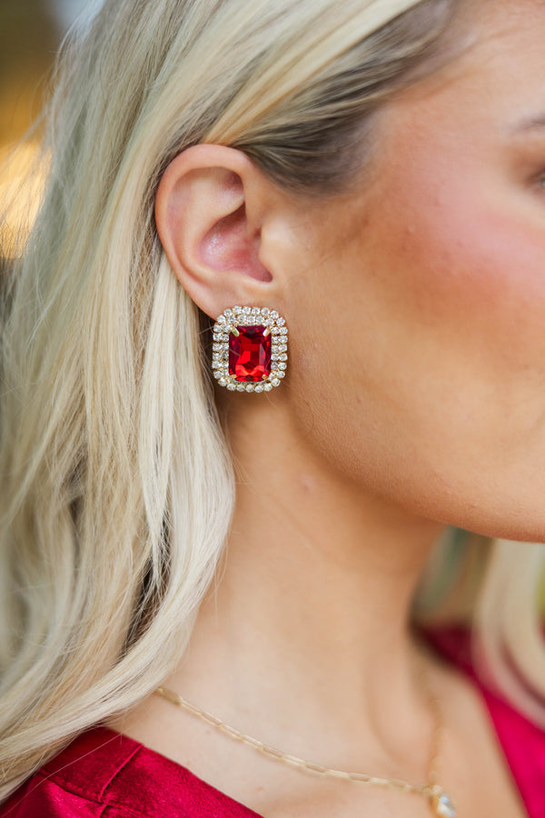 Live For Luxe Red Stud Earrings