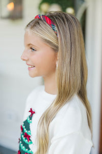 Girls: Styled Simply Red Tartan Plaid Headband