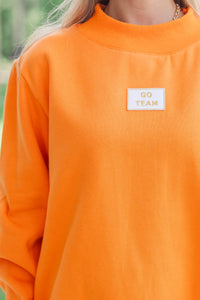 Hype Mode Go Team Patch Orange Mock Neck Pullover