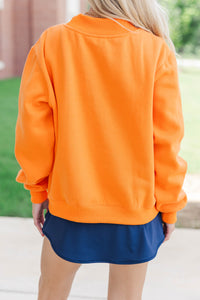 Hype Mode Go Team Patch Orange Mock Neck Pullover