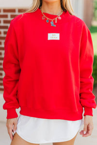 Hype Mode Go Team Patch Red Mock Neck Pullover
