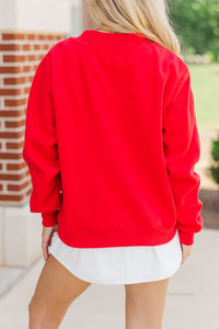 Hype Mode Go Team Patch Red Mock Neck Pullover