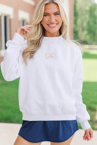 Hype Mode Go Team Patch White Mock Neck Pullover