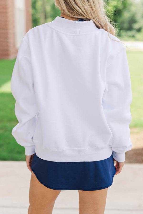 Hype Mode Go Team Patch White Mock Neck Pullover