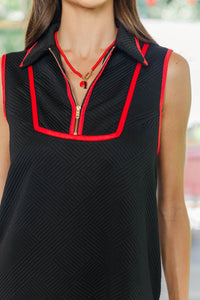 All In Black Textured Drop Waist Dress