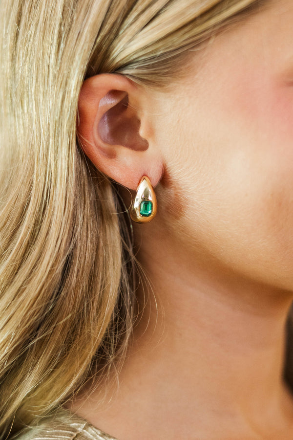 Girls: Darling Choice Emerald Teardrop Earrings