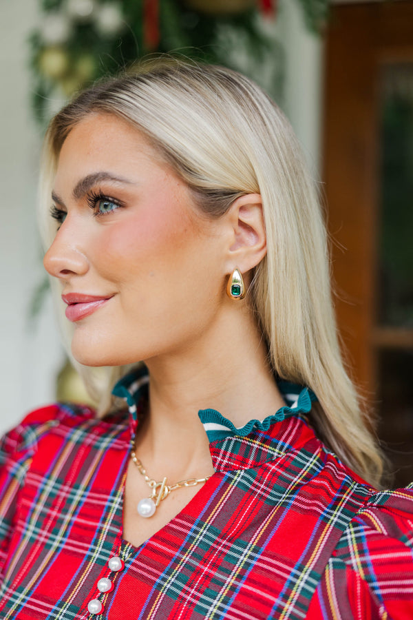 Darling Choice Emerald Teardrop Earrings