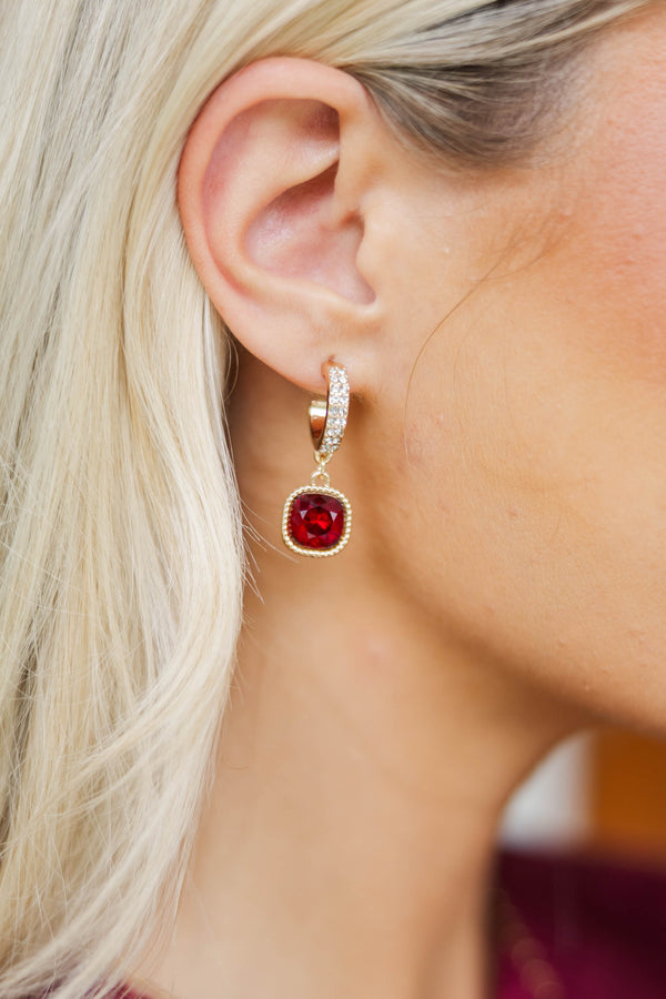 Radiant Affair Red Hoop Earrings