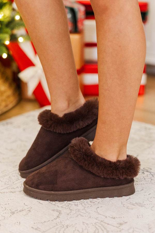 Simply Timeless Dark Brown Slip On Boots