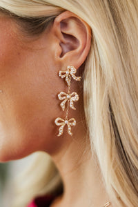 Beautifully Wrapped Pearl Bow Earrings