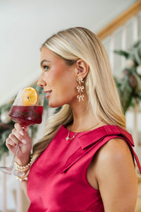 Beautifully Wrapped Pearl Bow Earrings
