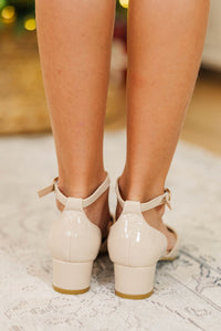Girls: All The Glamour Taupe Beige Heels