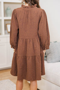 NURSING COLLECTION: All Up To You Brown Textured Dress