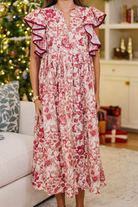 NURSING COLLECTION: Closer Than Ever Red Toile Midi Dress