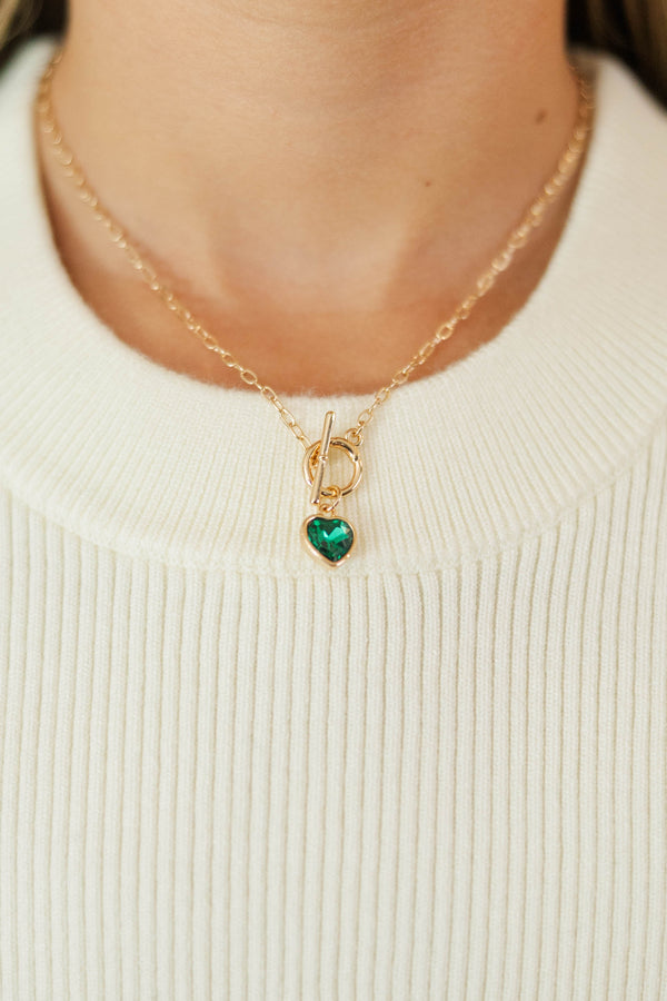 Girls: Signature Occasion Emerald Gold Necklace