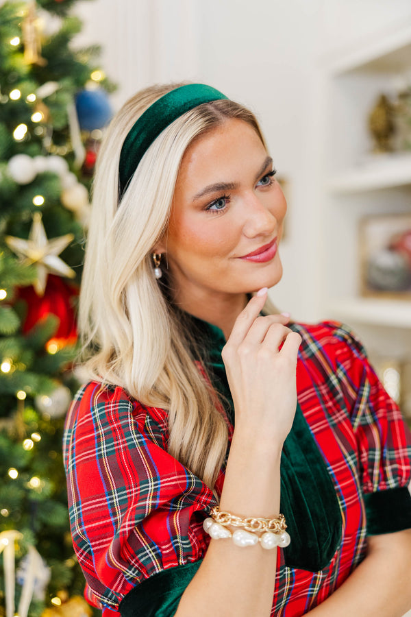 In Fine Form Emerald Velvet Headband