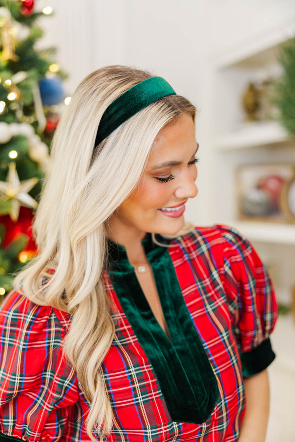 In Fine Form Emerald Velvet Headband