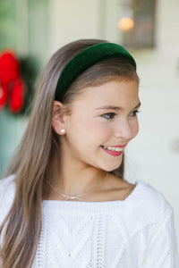 Girls: Simply Styled Emerald Velvet Headband