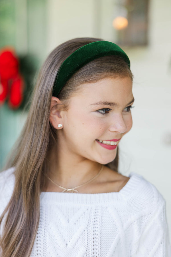 Girls: Simply Styled Emerald Velvet Headband