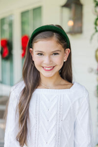 Girls: Simply Styled Emerald Velvet Headband