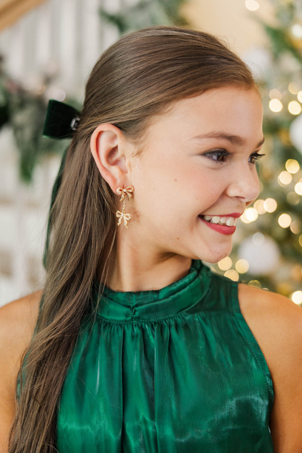 Girls: Beautifully Wrapped Pearl Bow Earrings