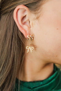 Girls: Beautifully Wrapped Pearl Bow Earrings