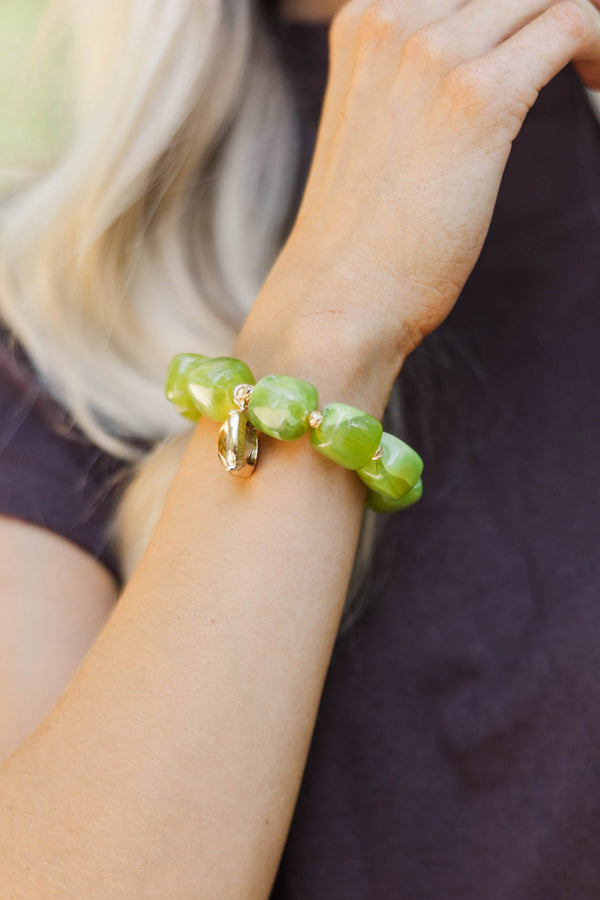 Rooted Together Green Beaded Bracelet