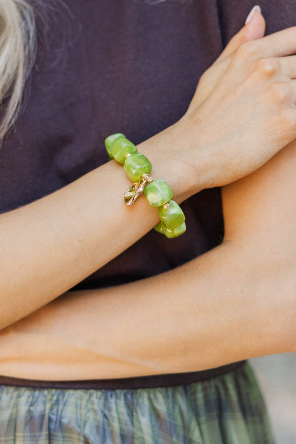 Rooted Together Green Beaded Bracelet
