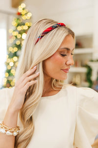 Styled Simply Red Tartan Plaid Headband