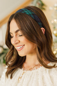 In Fine Form Navy Plaid Headband