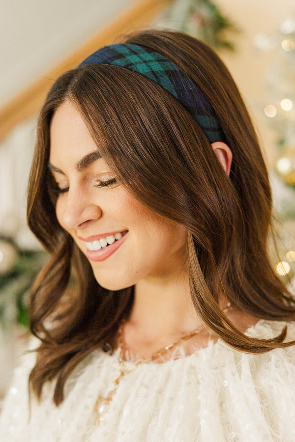 In Fine Form Navy Plaid Headband