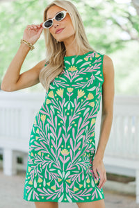 A Sweet Escape Green Embroidered Dress