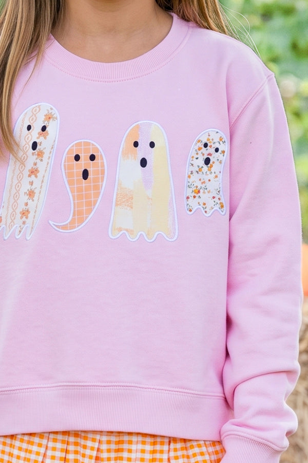 Girls: Too Cute To Spook Blush Ghosts Sweatshirt
