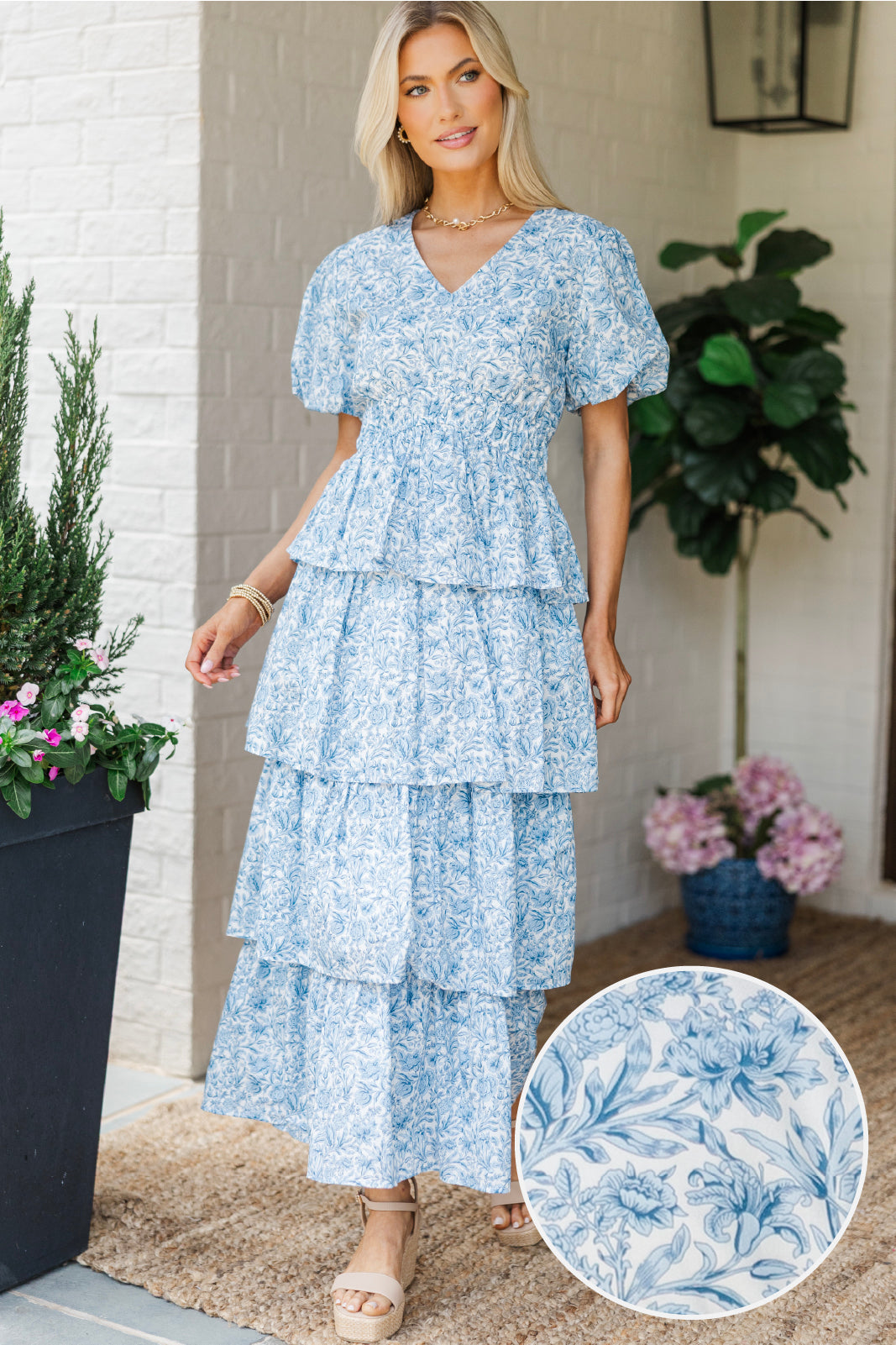 Reason To Love Blue Floral Toile Maxi Dress  Shop the Mint