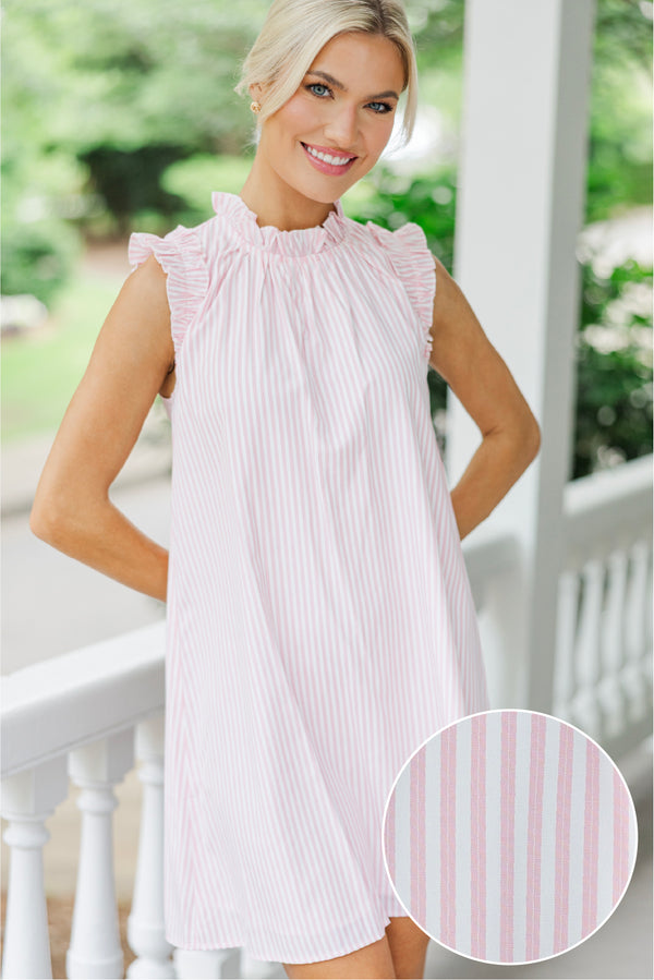 Listen To Your Heart Light Pink Striped Dress Shop the Mint Listen To Your Heart Light Pink Striped Dress Shop the Mint