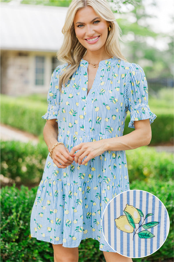 At This Time Navy Lemon Striped Dress – Shop the Mint