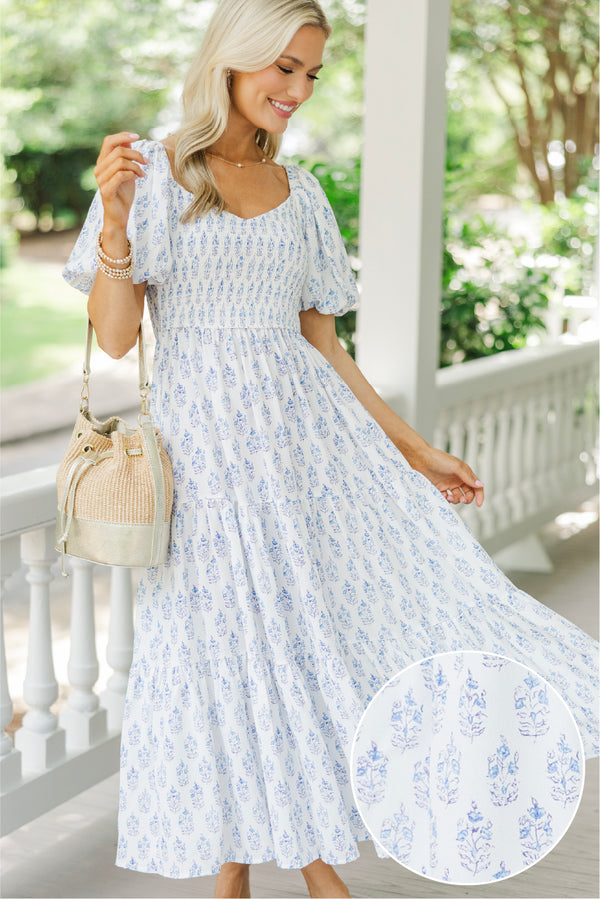 blue lace garden midi dress Blue Lace Midi Dress
