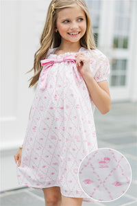 Girls: Delightful Days Cream Toile Dress