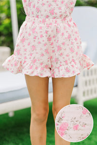 Girls: The Kesley Pink Floral Shorts