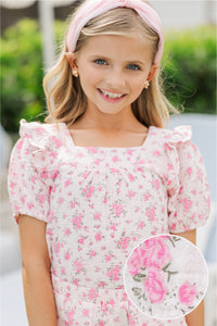 Girls: Playing Games Pink Floral Blouse