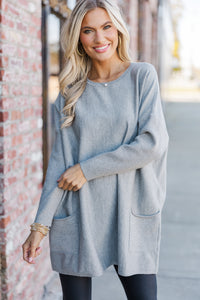 Loving My Life Heather Gray Pocket Tunic