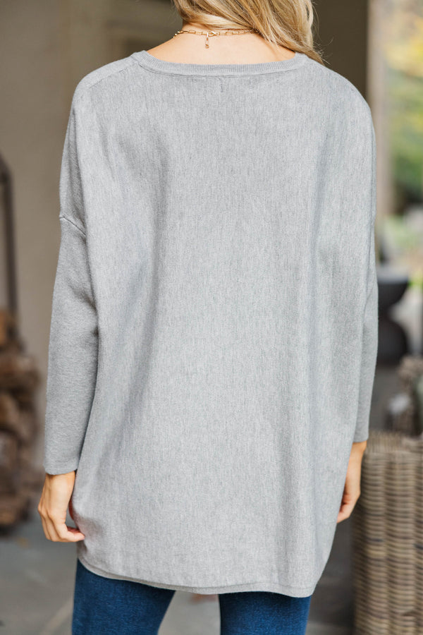 Loving My Life Heather Gray Pocket Tunic