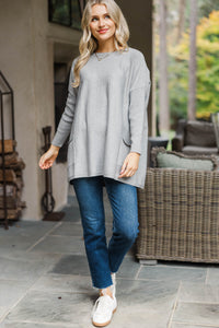 Loving My Life Heather Gray Pocket Tunic