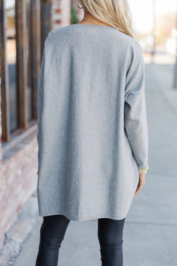 Loving My Life Heather Gray Pocket Tunic