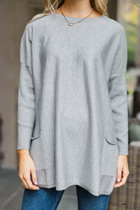 Loving My Life Heather Gray Pocket Tunic