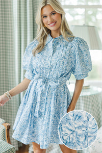 NURSING COLLECTION: Making Plans Blue Floral Dress