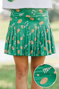 Girls: The Sadie Green Football Print Skort